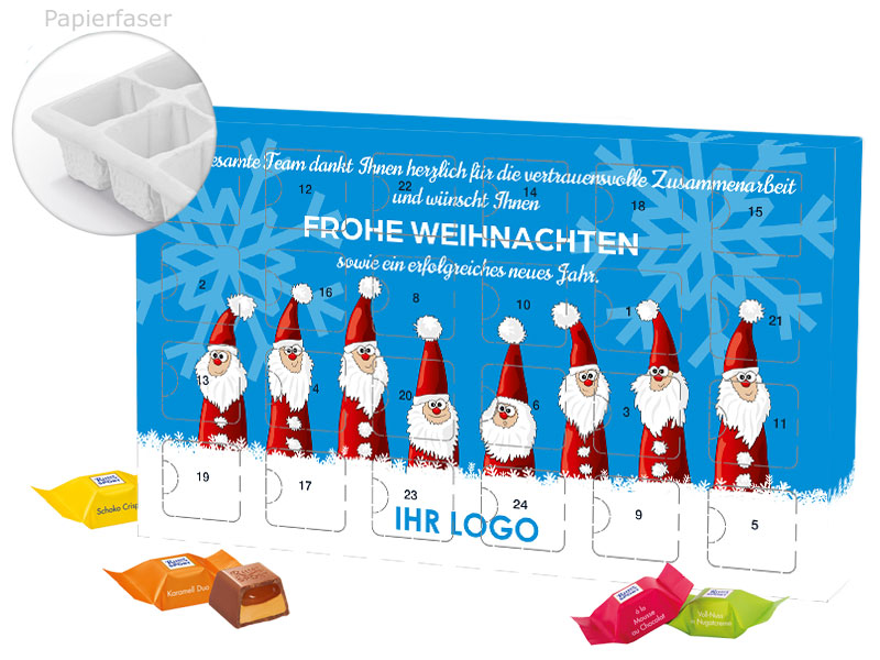 Adventskalender Ritter Sport mit Logo bedrucken