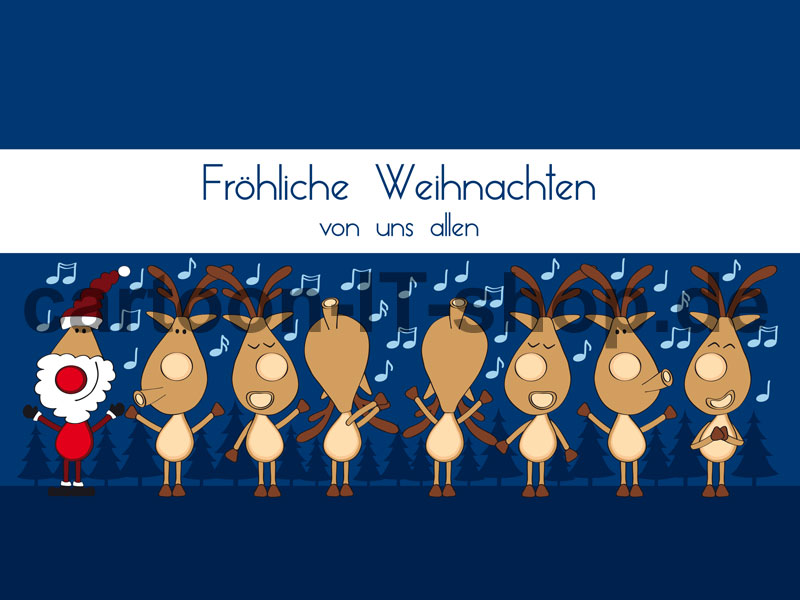 Illustration singende Rentiere